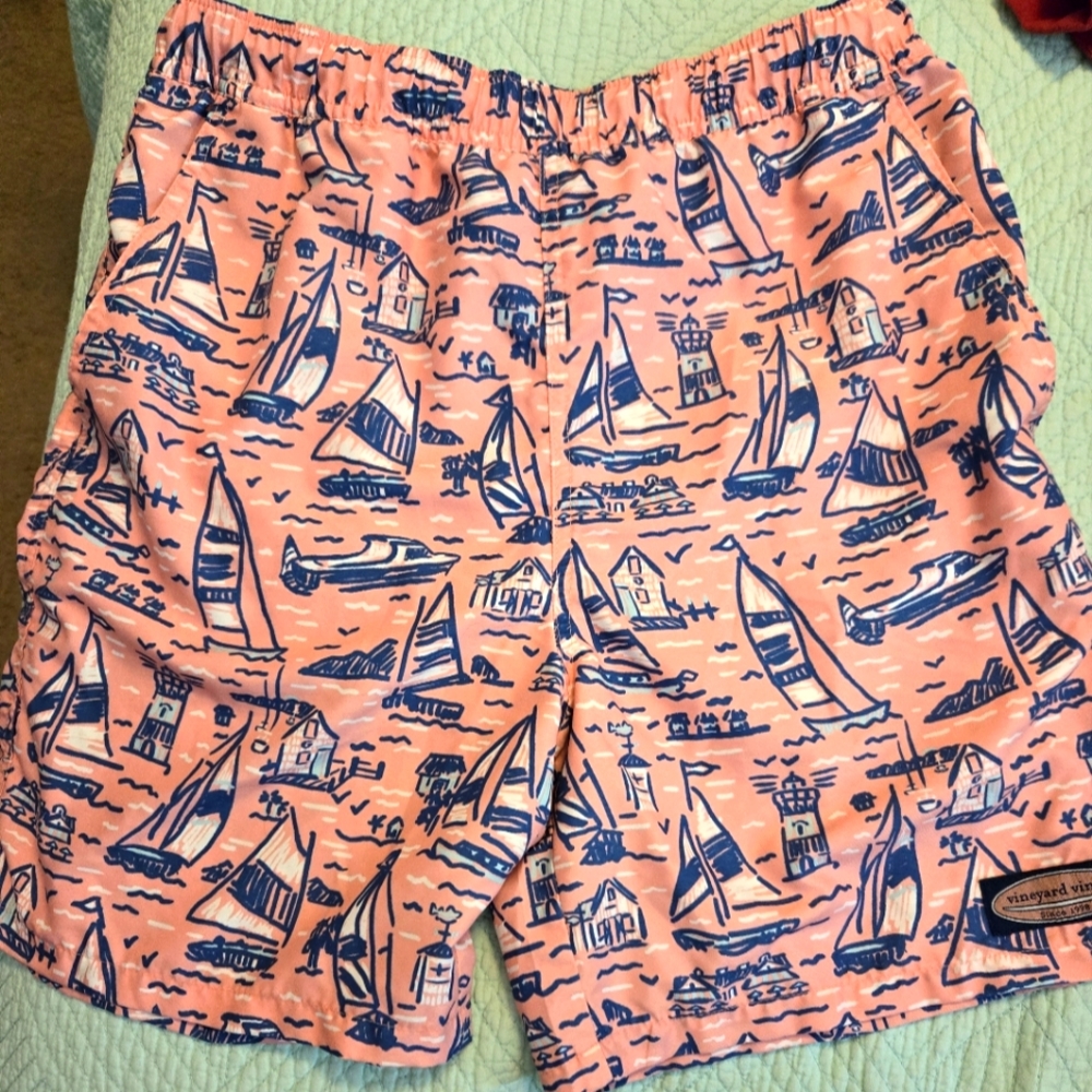 Vinyard Vines swimtrunks, boys large, guc